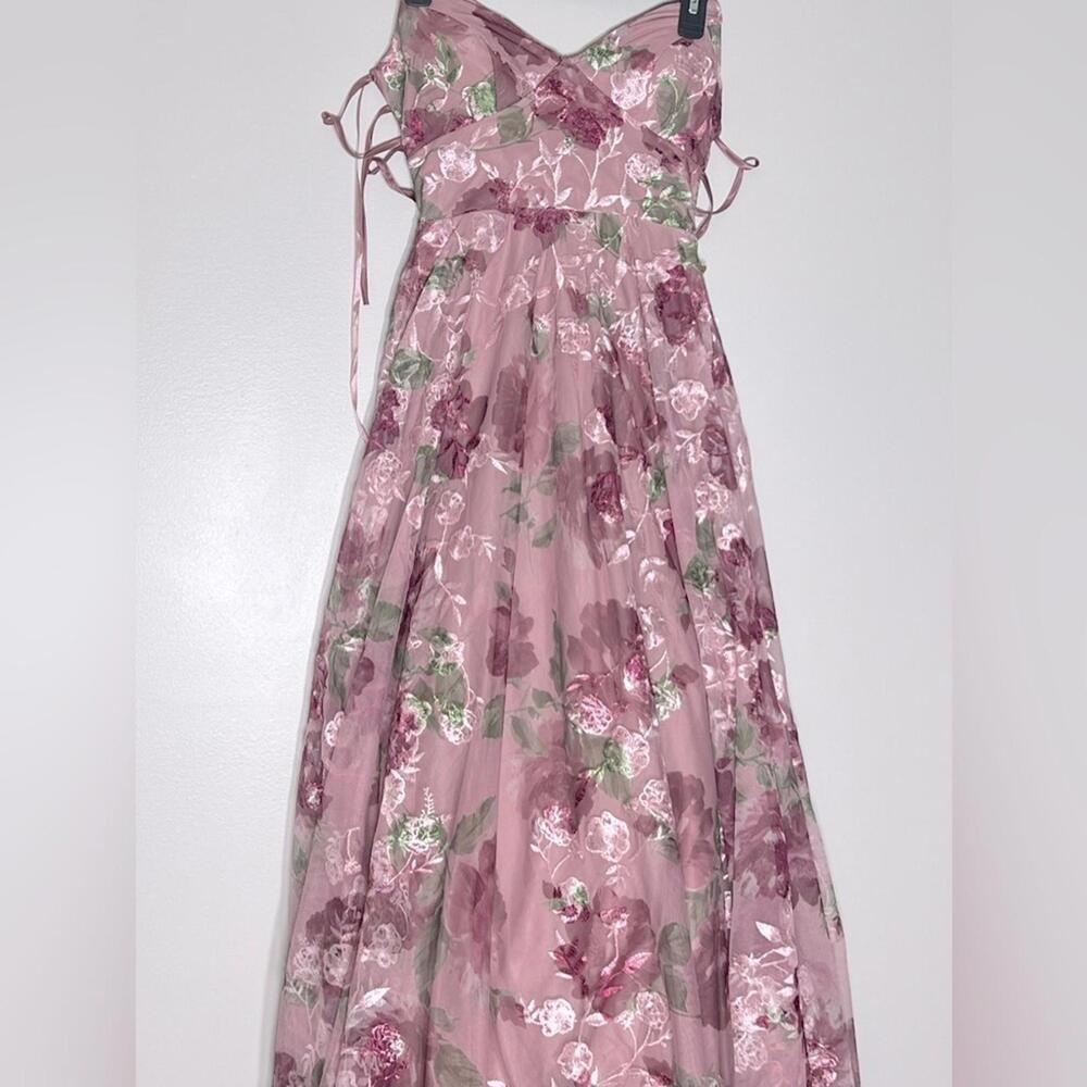 SAY YES TO THE PROMJuniors'Embroidered Floral Lace-Up Gown evening dress 5 dress - Picture 10 of 15